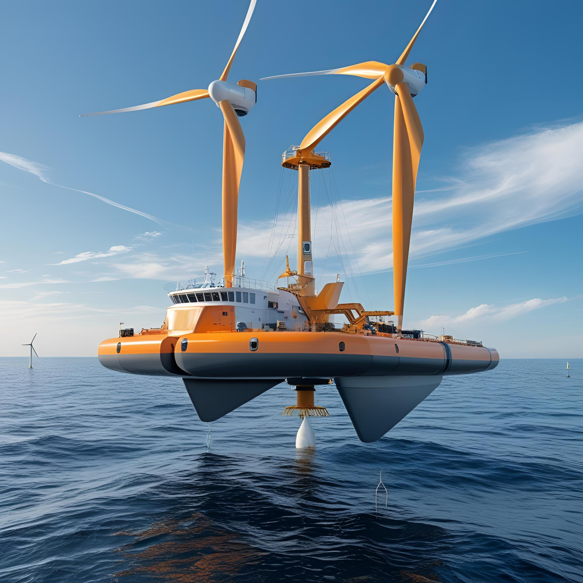 革新的な浮体式風力発電装置の組立技術