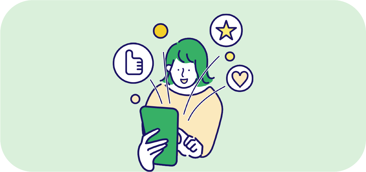 女性がスマホを操作している絵