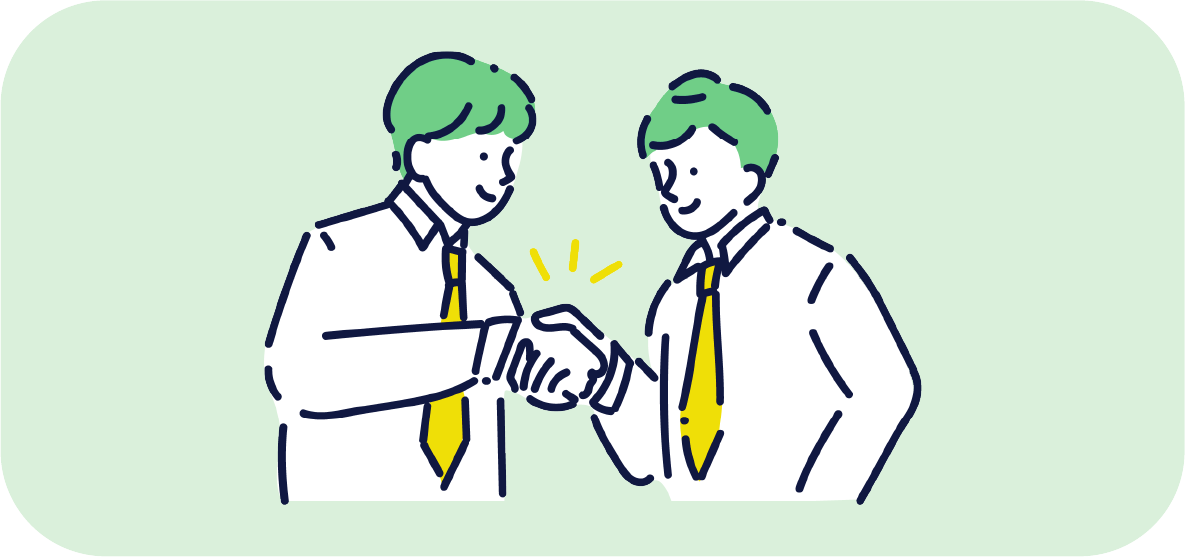 握手している男性の絵